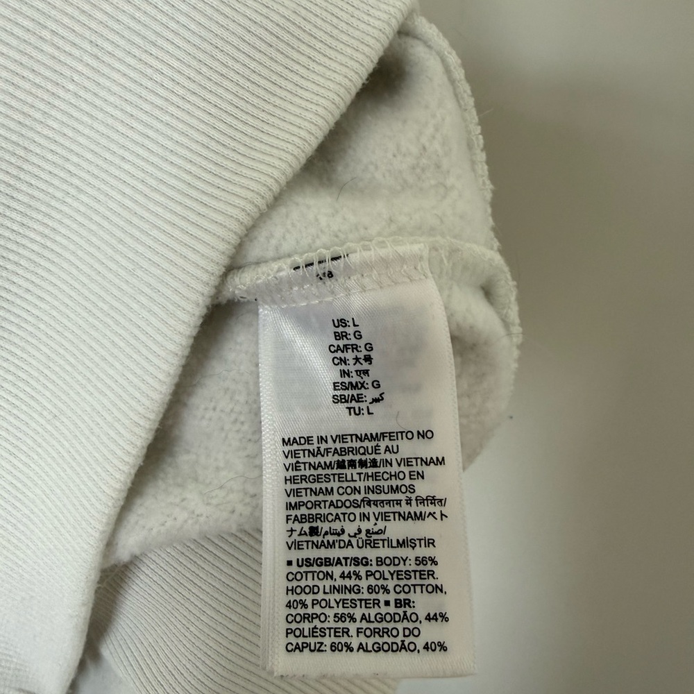 Plain White Zip Up Hoodie (size large) - Picture 4 of 4